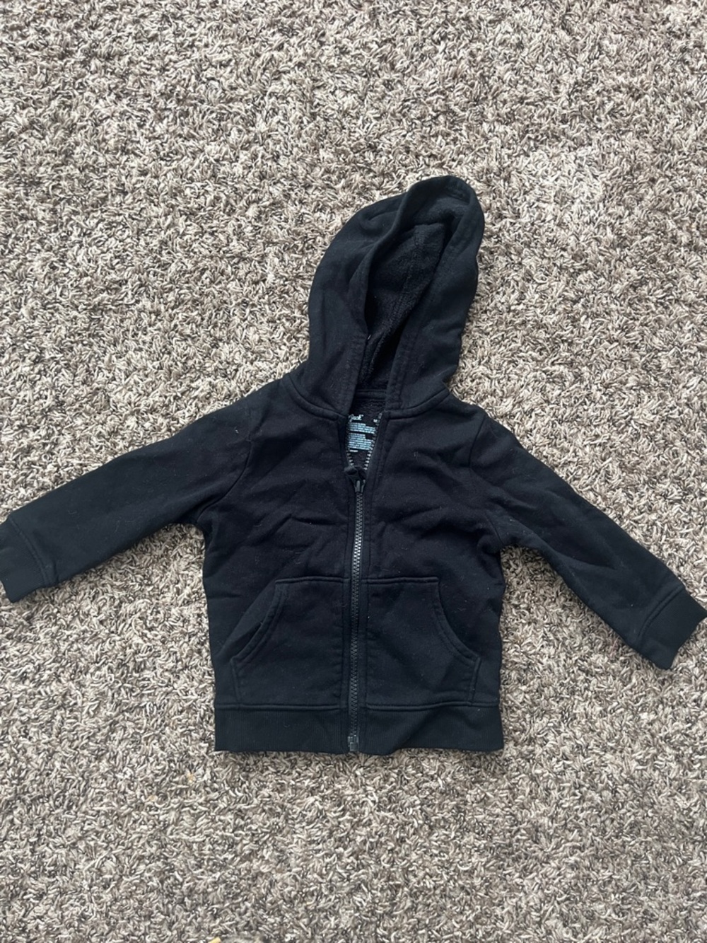 Cat & Jack Little Kids Black Hooded Zip Sweatshirt